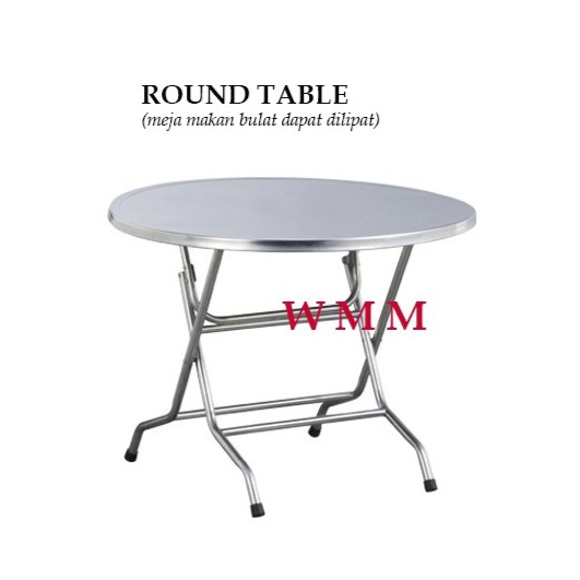 FRT-12 Meja Makan Bulat dapat dilipat Round Table Stainless Steel