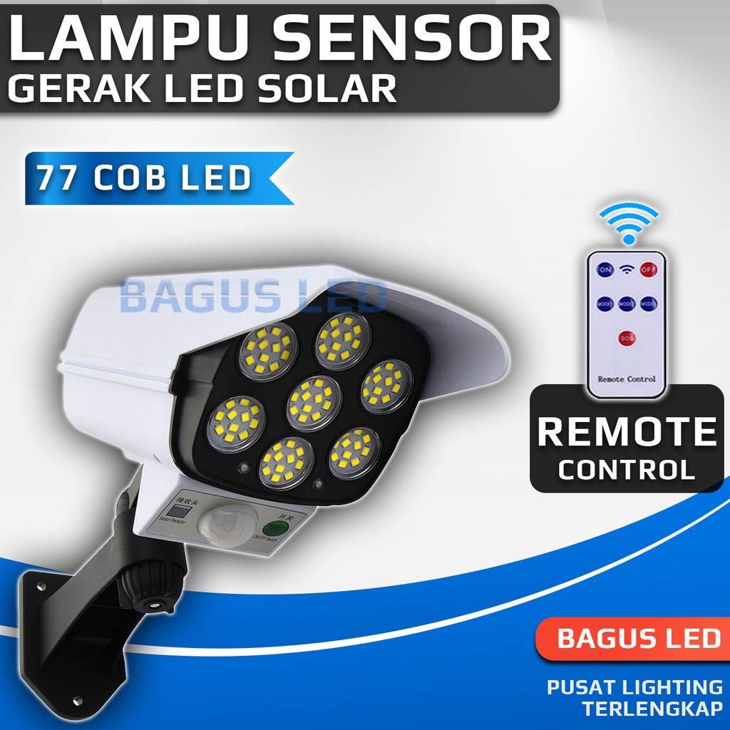 Lampu Sensor Gerak LED Outdoor Solar Cell Lamp CCTV Design Security