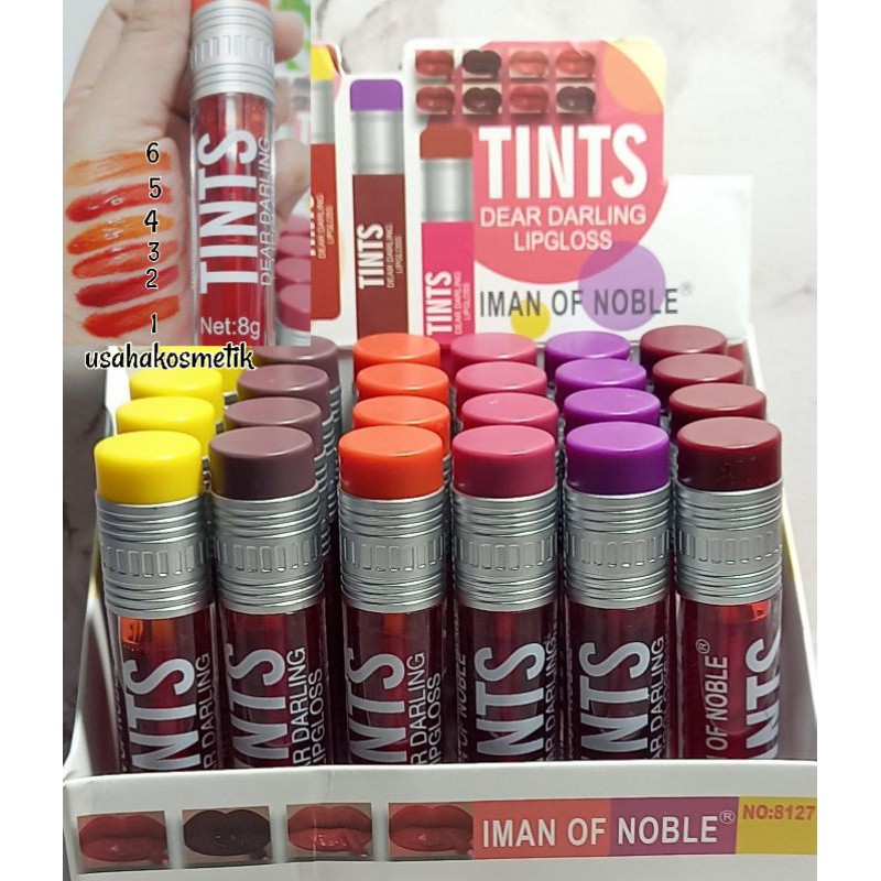 PROMO PER6PCS LIP TINT MATTE DEAR DARLING IMAN OF NOBLE NO.8127