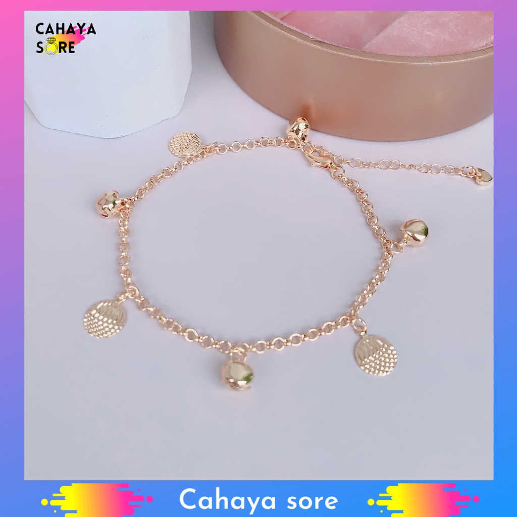 Gelang Xuping Gold Gelang Kaki Dewasa Rantai Love Warna Emas GK01