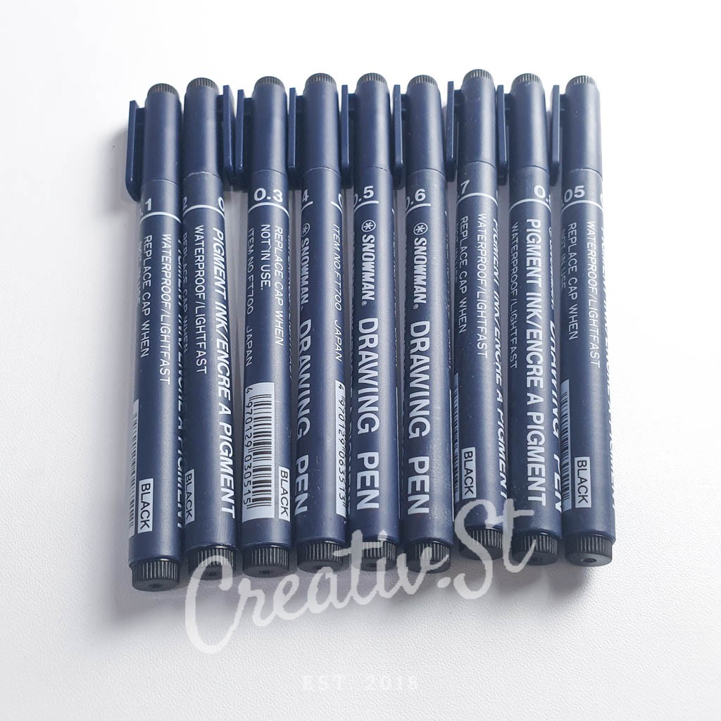 

SNOWMAN Spidol Drawing Pen 0.05-0.8 Full Set Pena Sketsa Bolpen