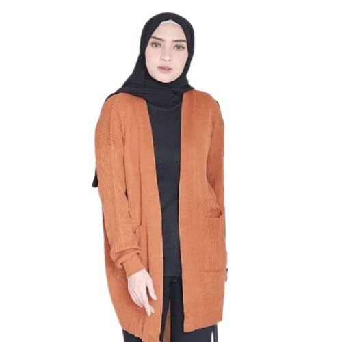 Cardigan Saku  - Long Cardy Rajut Murah - Kardigan Rajut Saku - long cardigan rajut - kardigan murah - long outer - pakaian rajut - cardigan