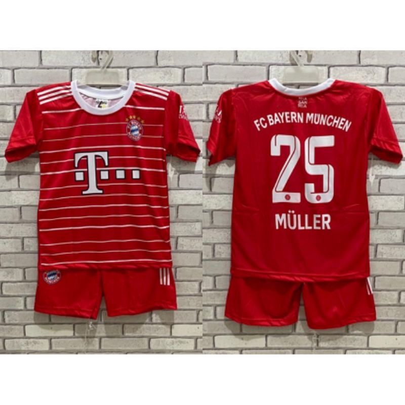 SETELAN KAOS BAYERN MUNCHEN MERAH PRINTING