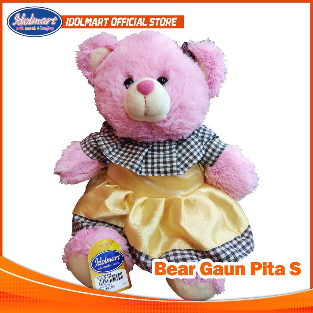 IDOLMART Boneka Beruang Teddy Bear Beruang Gaun Pita S 25cm Idolmart Surabaya