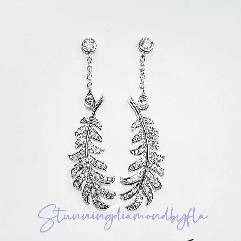anting Earring berlian plume de chnel design lab grown diamond ROKU