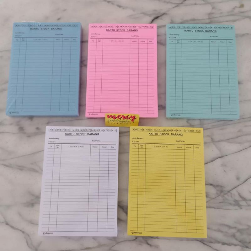 

100 Lbar - Kartu Stok Kwarto Ukuran A5 Kecil Stock Card Kuarto