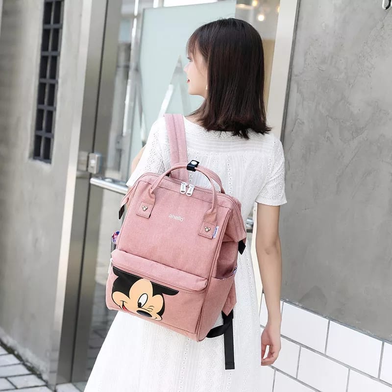 &quot;aurabagss&quot; - Tas Anak Tas Ransel Anello Motif &quot;MICKEY MOUSE&quot; Backpack Sekolah Fashion Anak Unisex Multifungsi Tas Anak/Ransel Anak/Diapers Bag Anak/Backpack Anak Ala Korea