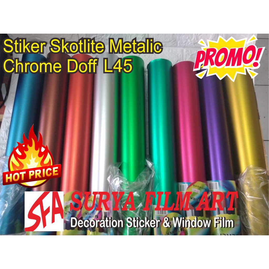 skotlet motor chome metalic doff/stiker motor/skotlet