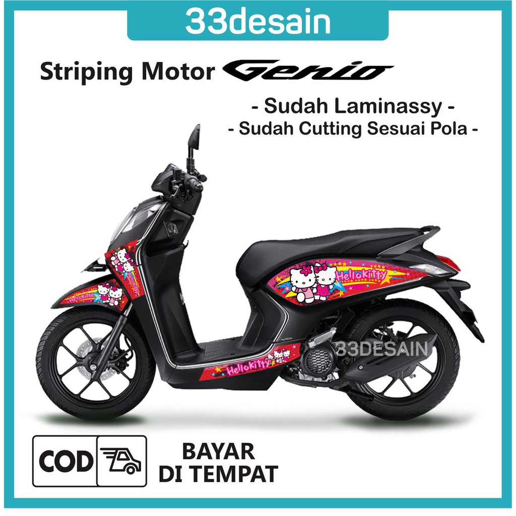 Jual Aksesoris Stiker Motor Sticker Striping Motor Honda Genio Hello Kitty 6 33Desain Indonesia Shopee Indonesia