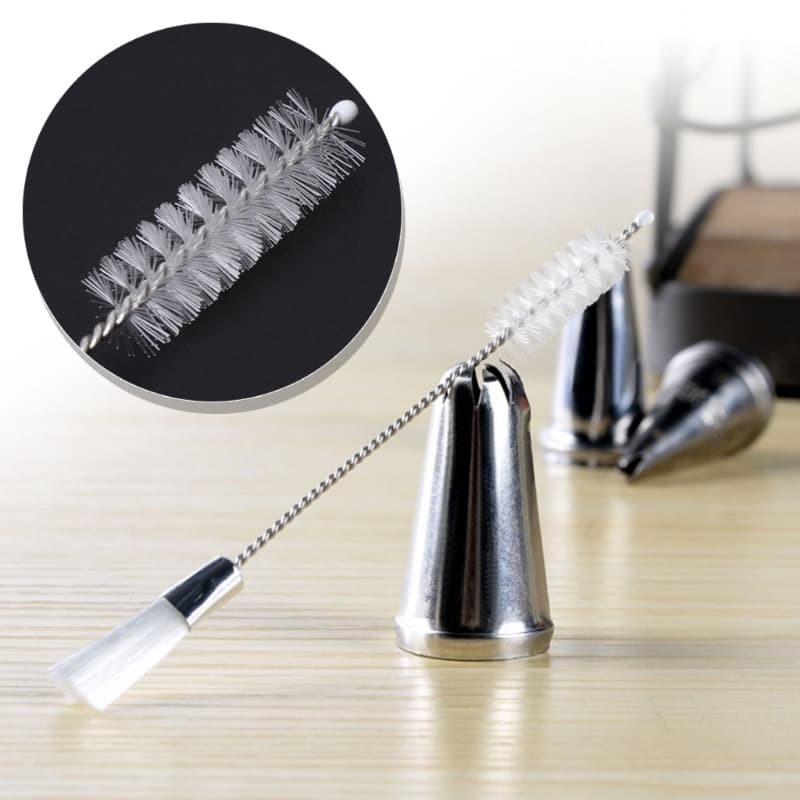 Dual-Head Cleaning Brush For Icing Piping Nozzles