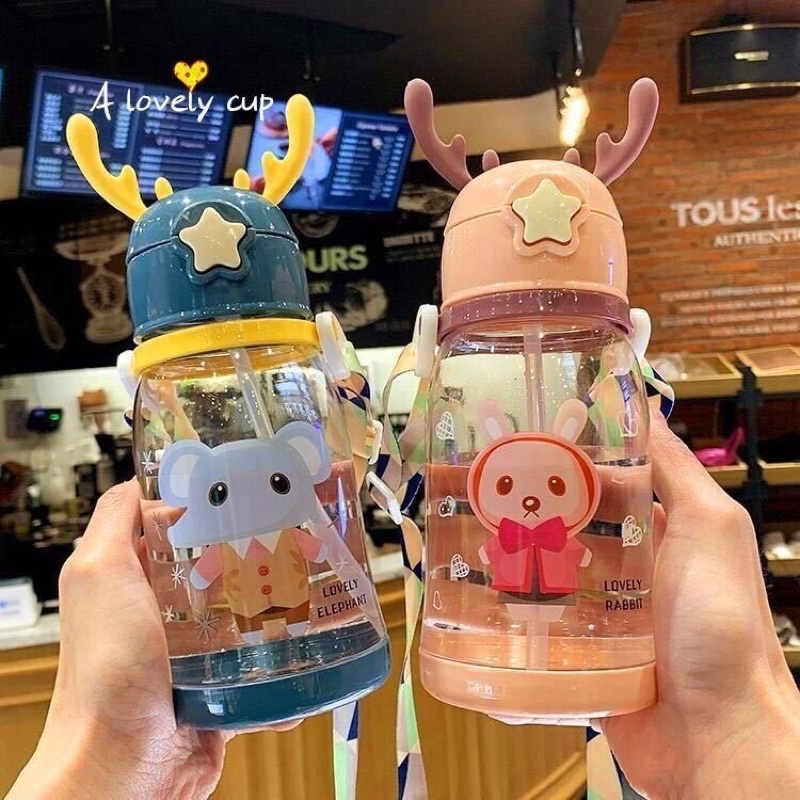 BOTOL MINUM ANAK BOTOL MINUM RUSA KARAKTER LUCU 600ml