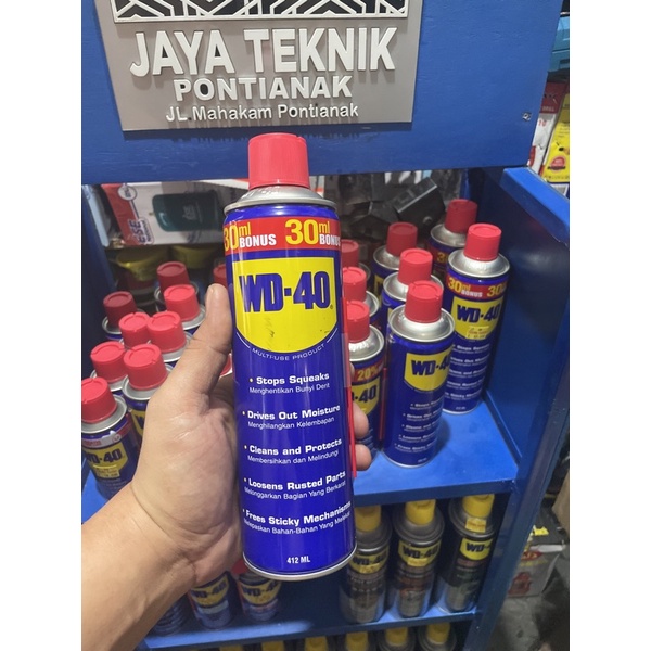 WD 40 412ML/ lubrican pelumas WD40 kemasan 412ML/cairan penghilang karat WD-40 bonus isi 30%