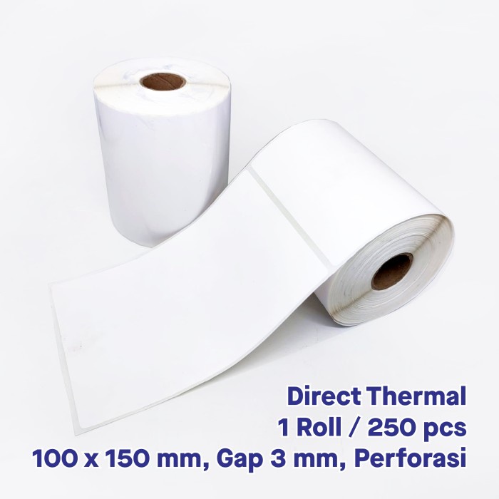 

Stiker Label Direct Thermal Sticker Barcode 10 x 15 cm 100 x 150 mm (1 Roll / 250 pcs)
