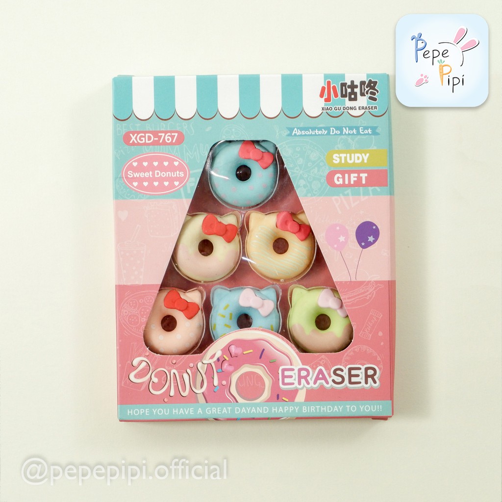 Penghapus Donat Kitty Eraser Karakter Helo Hello Kiti Murah Lucu Unik Sekolah