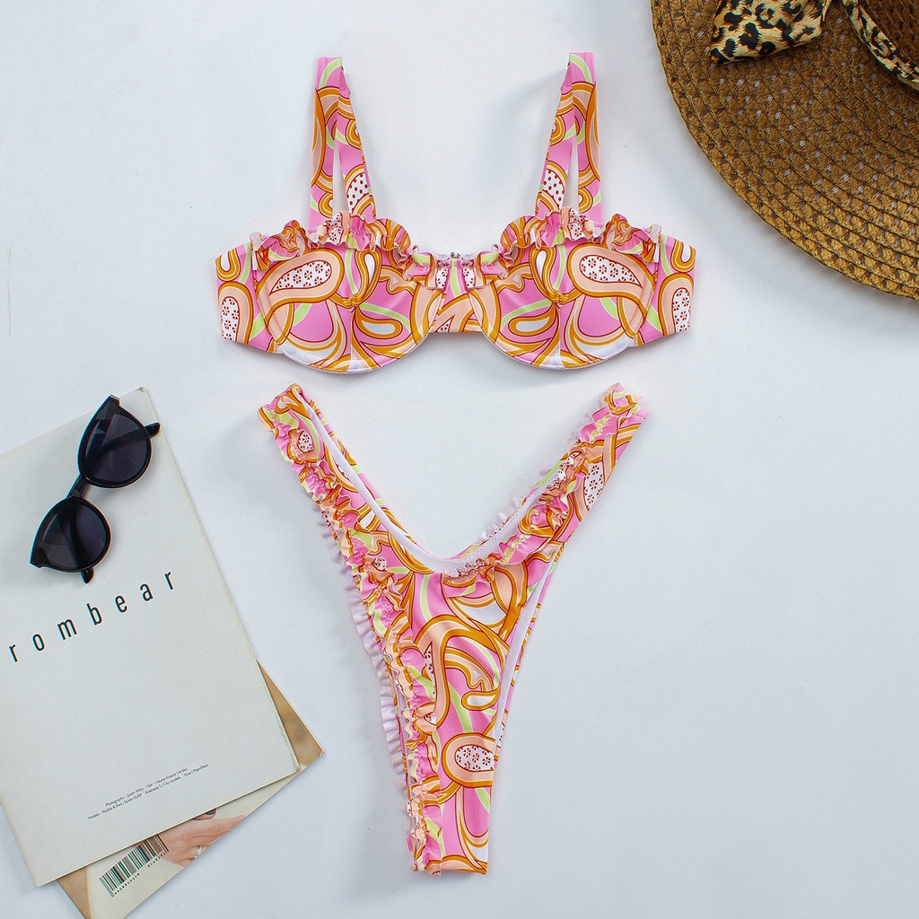 #Sisjuly# New swimsuit split strap halter swimsuit