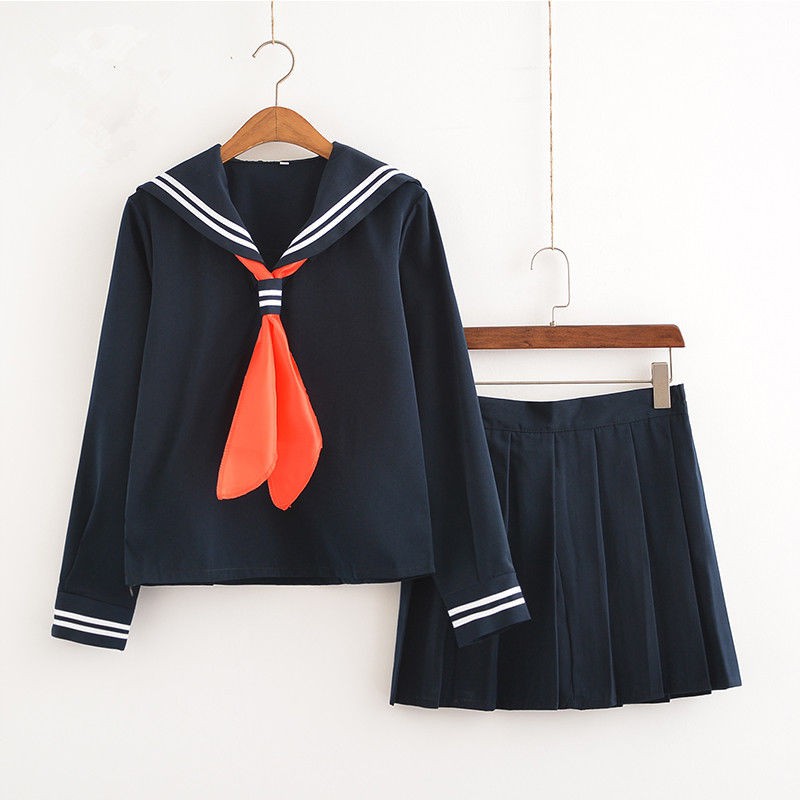 SEIFUKU 5 / SERAGAM SEKOLAH JEPANG LENGAN PANJANG BIRU TUA / NAVY BLUE