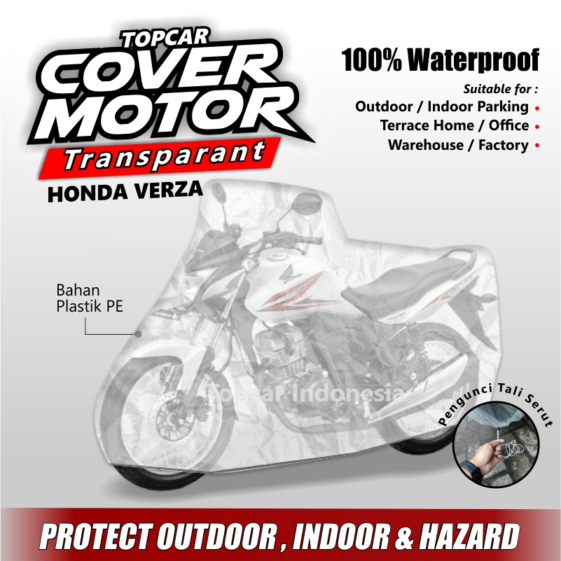 Cover Motor Transparan Plastik / Plastic Motocycle Cover Honda Verza / Cover Topcar