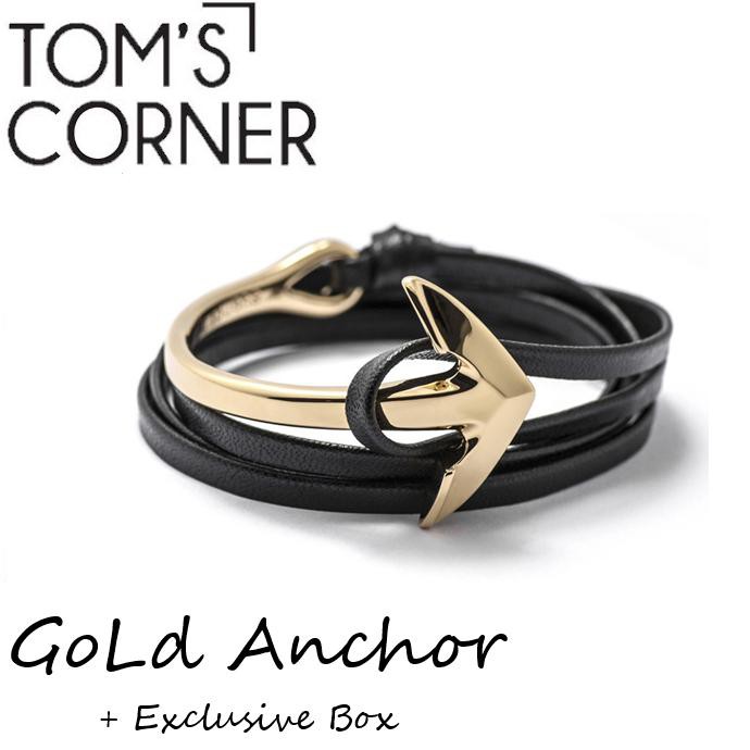 Gelang Pria Branded | Gelang Cowok | Gelang tali High Quality Bracelet - Gold Anchor - tomsS-ped