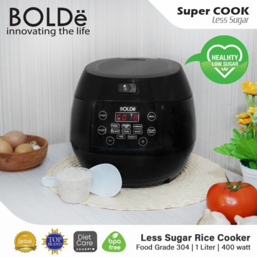 Rice Cooker Bolde Super Cook Less Sugar 1 L Magic Com Bolde Low Carbo