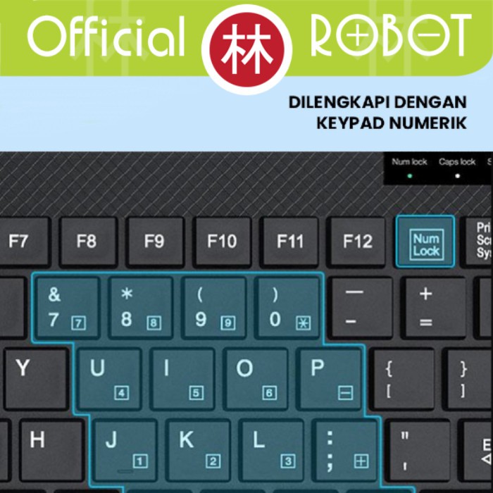 Robot RK10 Mini USB Wired Keyboard Ultra Thin Silent Button Anti Slip
