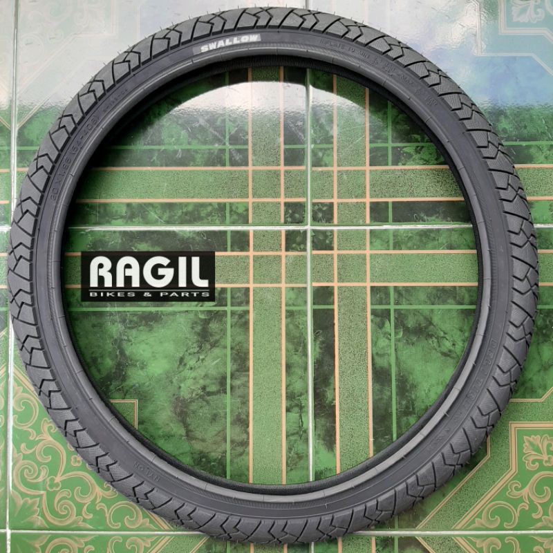 BAN LUAR SEPEDA 20x1.95 20x195 SWALLOW HITAM POLOS HALUS
