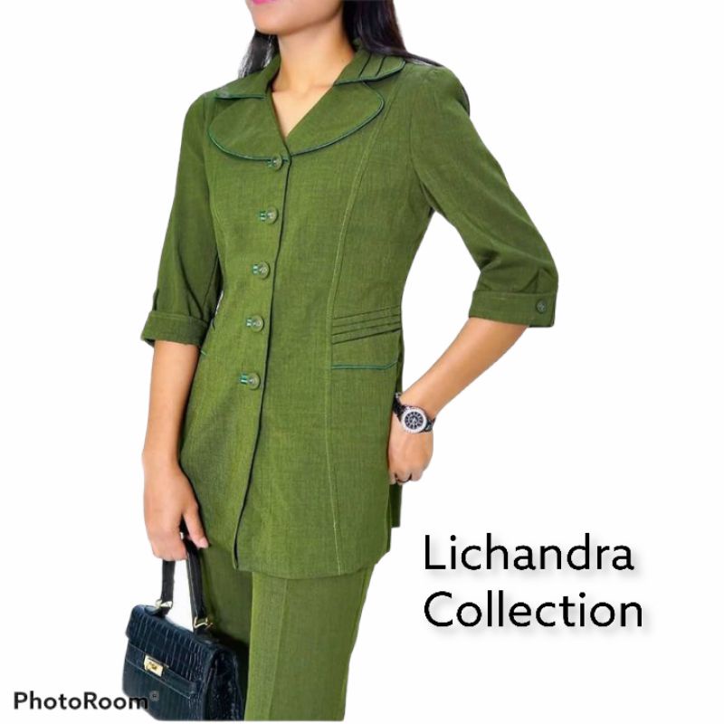 seragam pemda wanita linmas lengan 3/4 / blazer kerja lichandra original / seragam guru