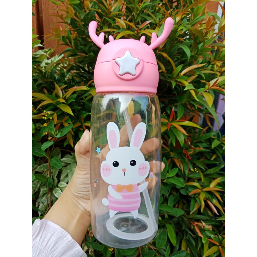 Botol Minum Anak 700ML Motif  Tanduk Rusa/Botol minum karakter/Botol minum anak lucu (BISA COD)