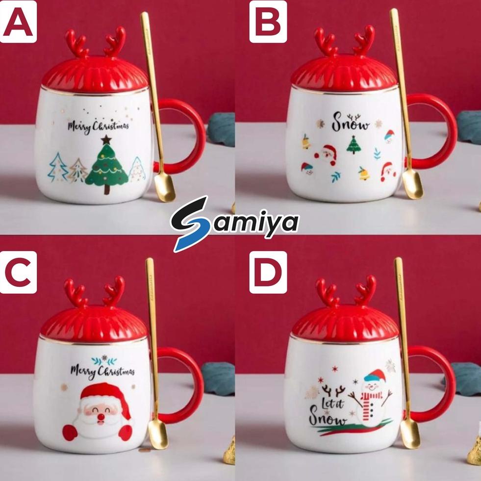 

Ready Stock.. hampers christmas ceramic cup set / gelas cangkir saucer sendok teh gift box kado hadi