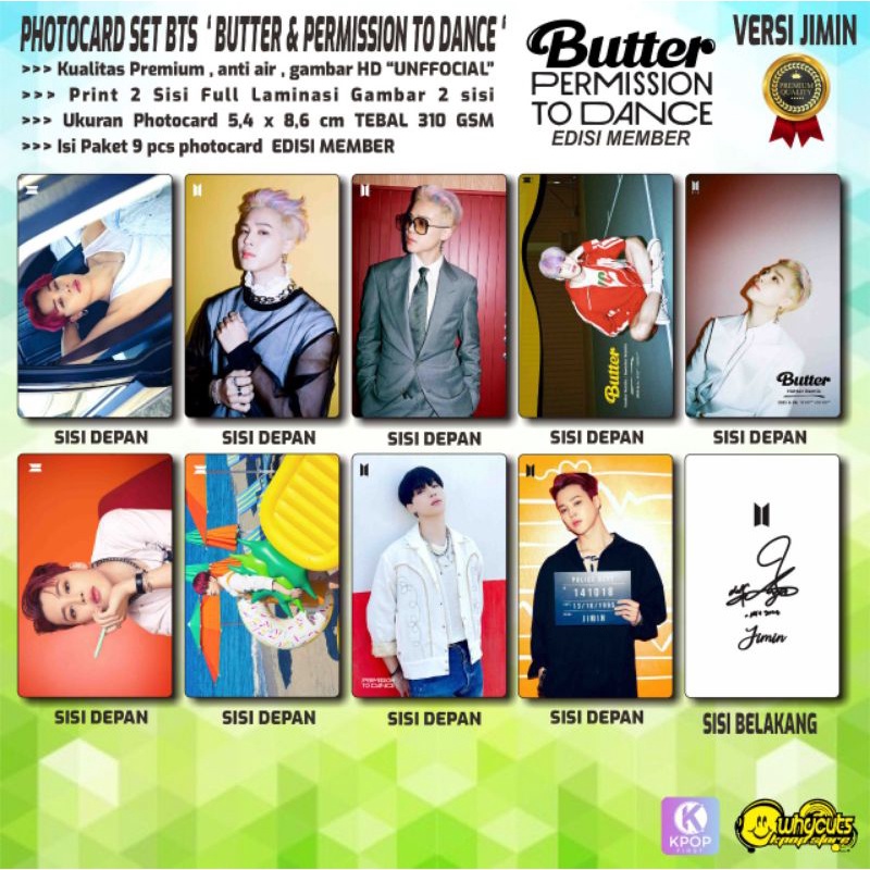 PHOTOCARD SET PC BTS PREMIUM // BUTTER //