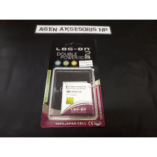 Batre Samsung Core 2 G355H Baterai LOG-ON Double Power IC 3800mAh aah