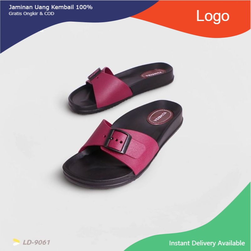 *New* YUMEIDA 9061 size 37-41 Sandal Karet Wanita Selop Gesper Ringan