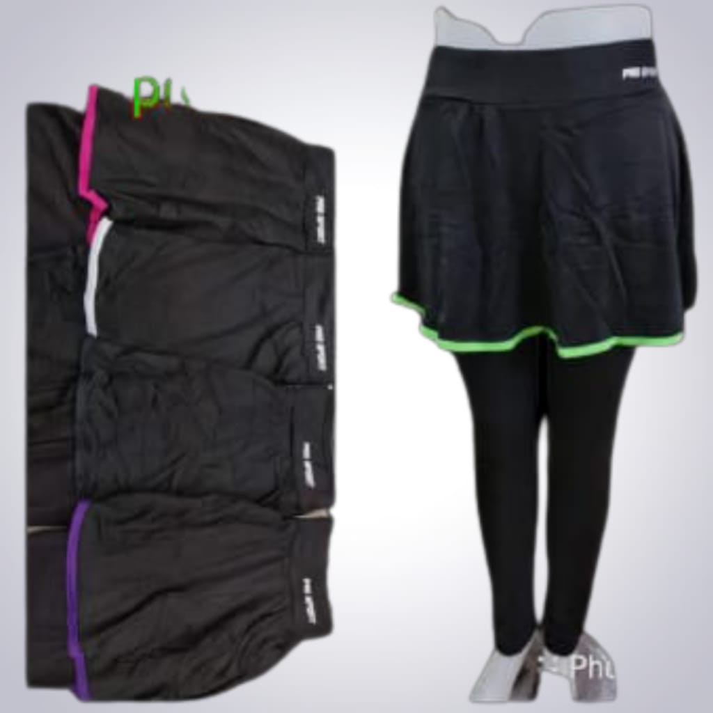 Legging Rok Olah Raga Wanita Spandek-Celana Jogging-Celana Airobic-Celana Zumba-Celana Gym-Celana Bersepeda-sembilanmode