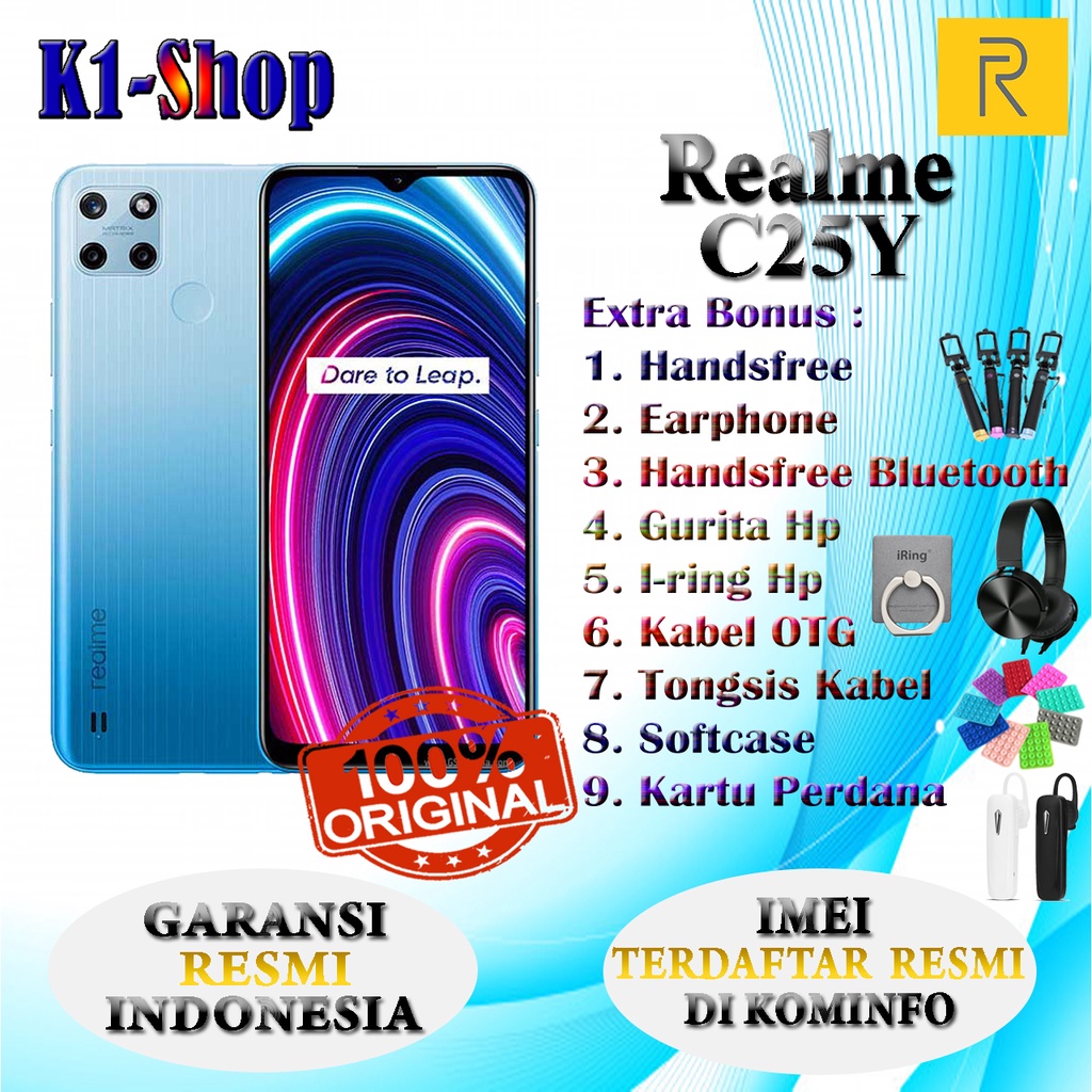 HP BARU REALME C25Y RAM 4/64 GB GARANSI RESMI REALME INDONESIA