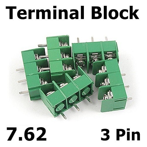 Terminal PCB Blok Block Pitch 7.62 mm 3 Pin Skrup Screw PCB Blok 3P Pole 7.62 KF7620 KF7.62 Konektor 3P Green