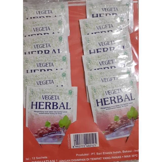 

VEGETA HERBAL 1 PACK ISI 12 PCS