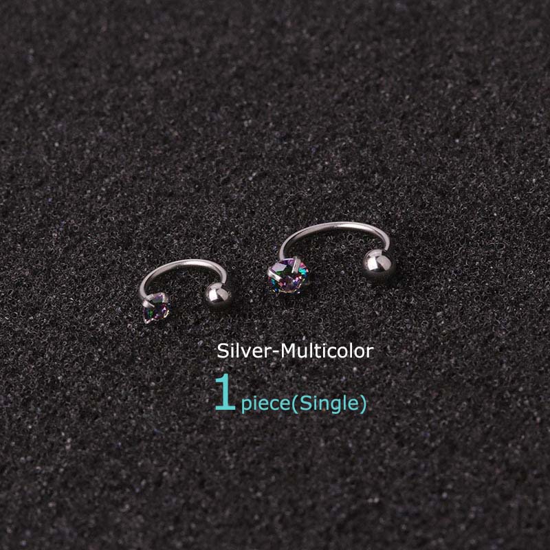 1piece Horseshoe Ring 20G Cartilage Earrings Daith Pinna Helix Piercing C Shape Stainless Steel