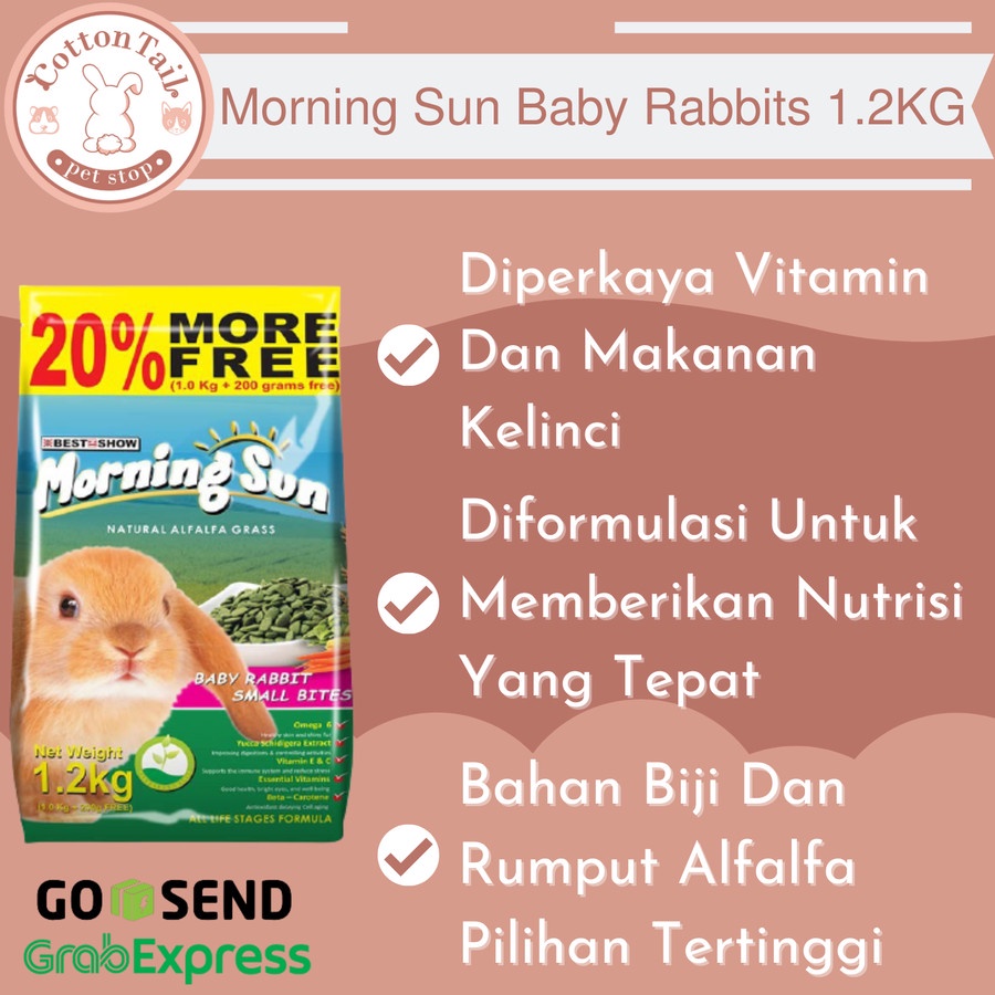 Morning Sun BABY RABBITS SMALL BITES Rabbit Food / Makanan Kelinci