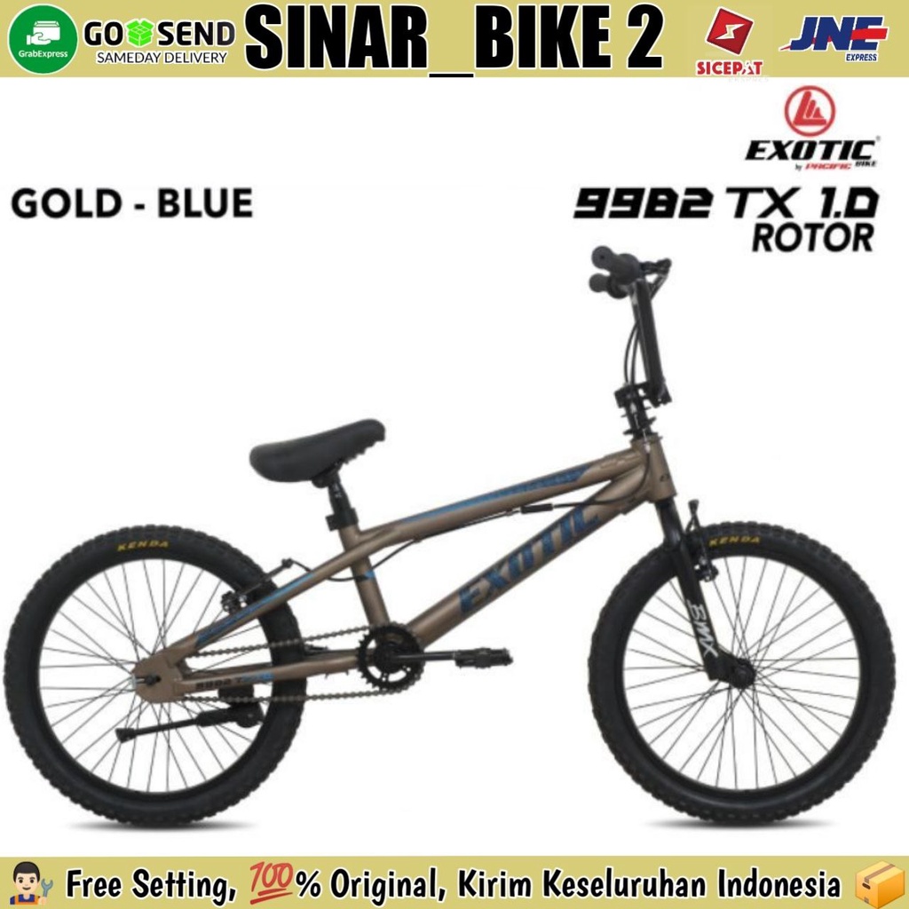 Sepeda BMX 20 Inch EXOTIC ET 9982 TX 1.0 Ban 2.125 Tanpa Rotor &amp; Rotor