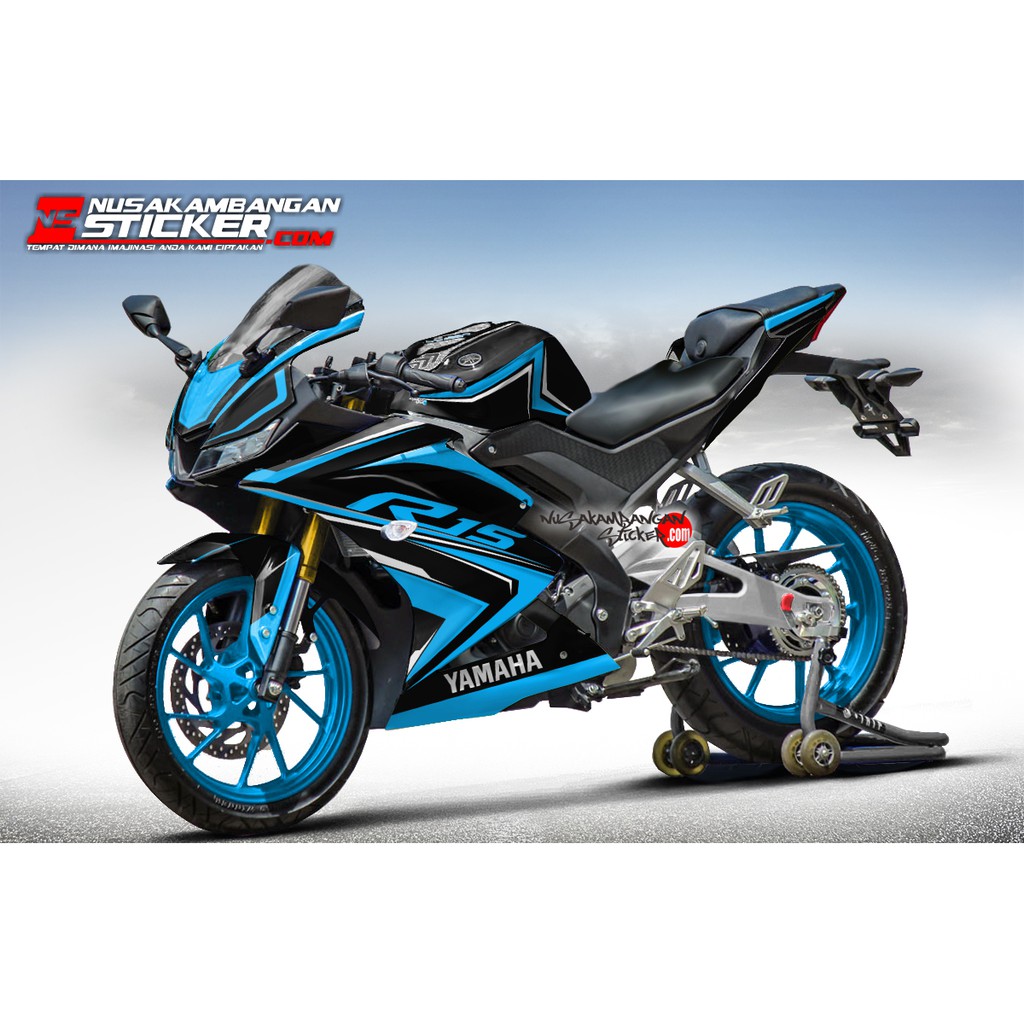 Decal Stiker R15 V3 VVA 155 - Hitam biru Sticker Full Body