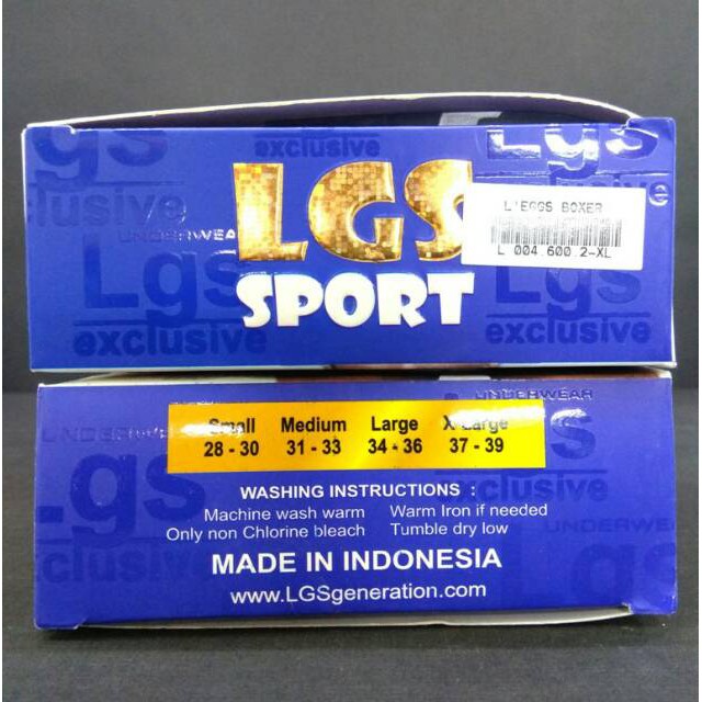 Celana Boxer Pria LGS  600 ISI 2Pcs |Celan Boxer LGS SPORT