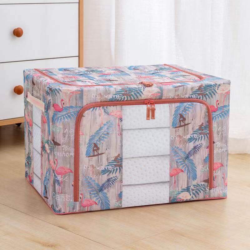 NEW STORAGE BOX 66L FRAME BAJA DOUBLE ZIPPER / Tempat Penyimpanan Pakaian Bedcover Mainan