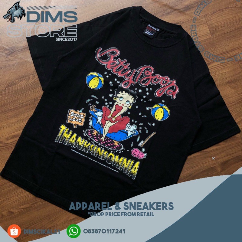 T-Shirt THANKSINSOMNIA X BETTY BOOP™️ Bathun Black UNISEX