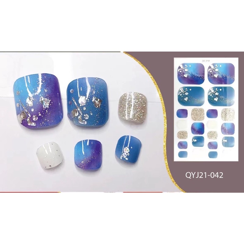 1 SET SEPASANG STIKER KUKU KAKI NAIL STICKER FEET TOE NAILS STIKER 3D TIMBUL PREMIUM DESAIN STIKER KUKU