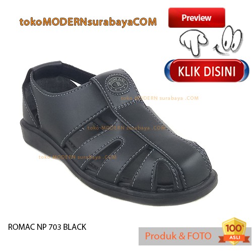 ROMAC NP 703 BLACK Sepatu Kasual Sopan Pria Slip On