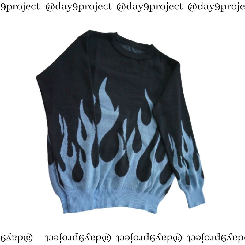 Blue Flame Knitted // Vintage sweater // Aesthetic sweater
