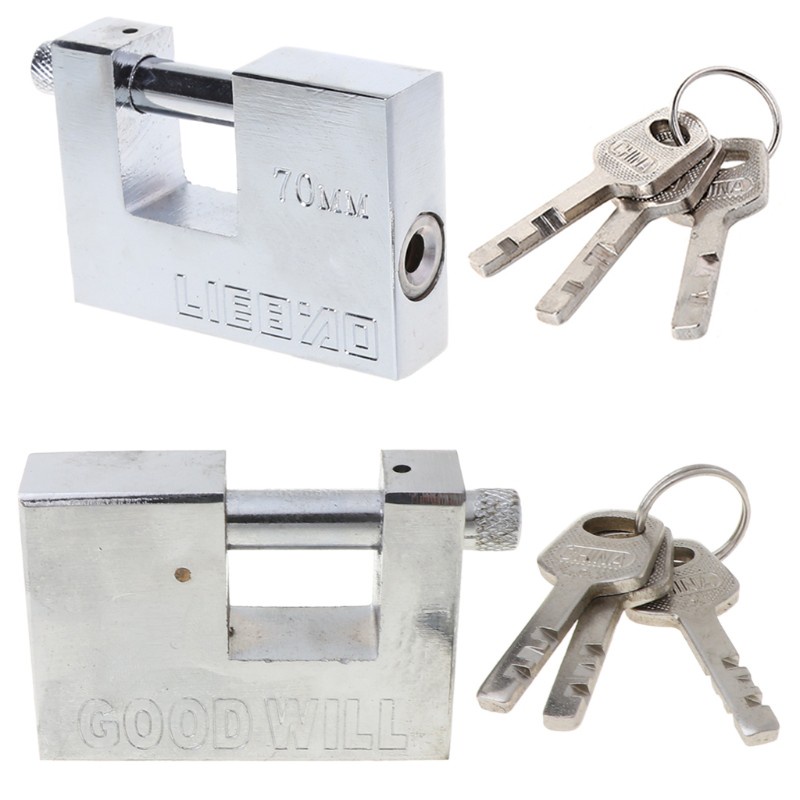 CRE  Steel Burglar Padlock Security Safety Lock Antique Horizontal Opening