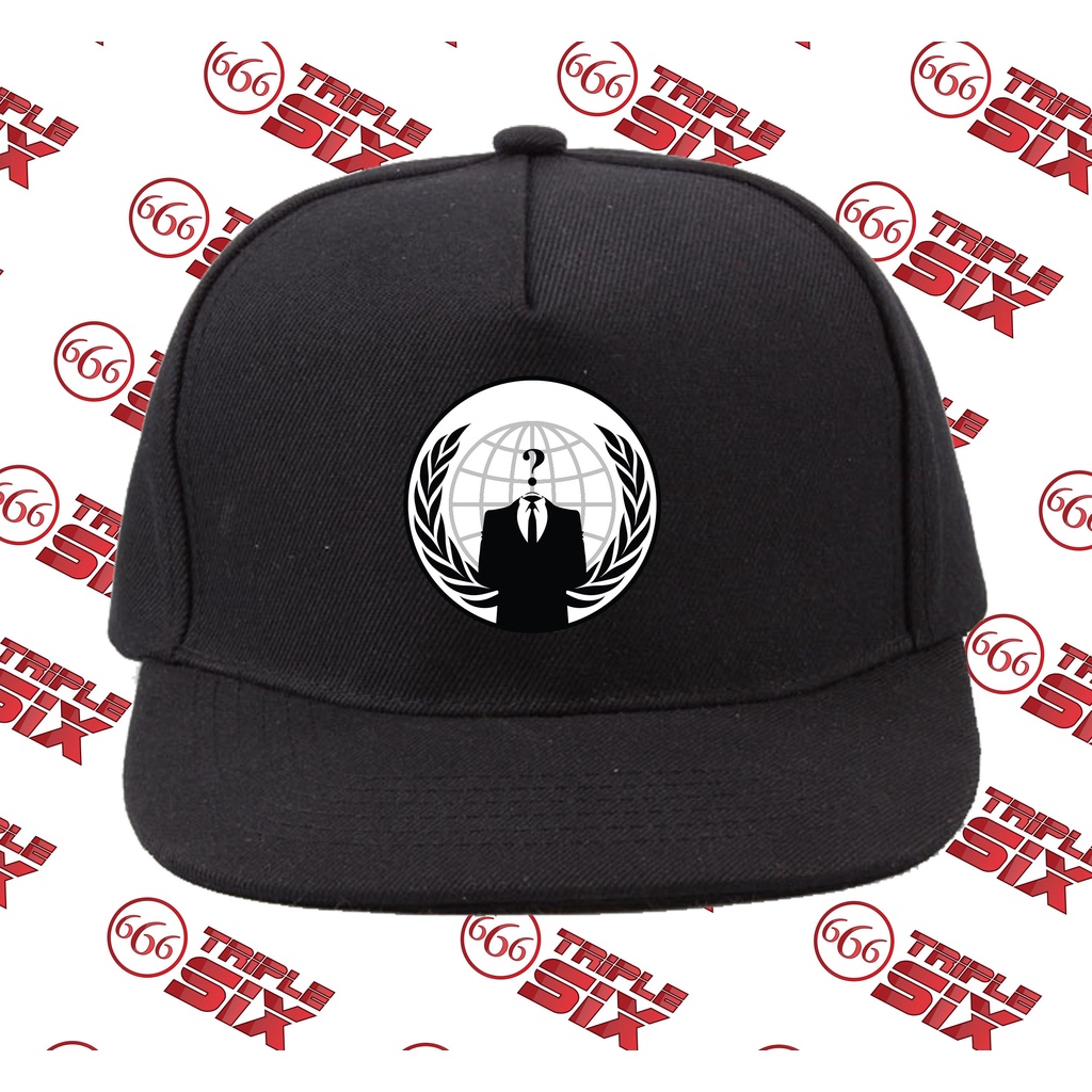 Topi Snapback Cotton Anonymous Hacker Logo