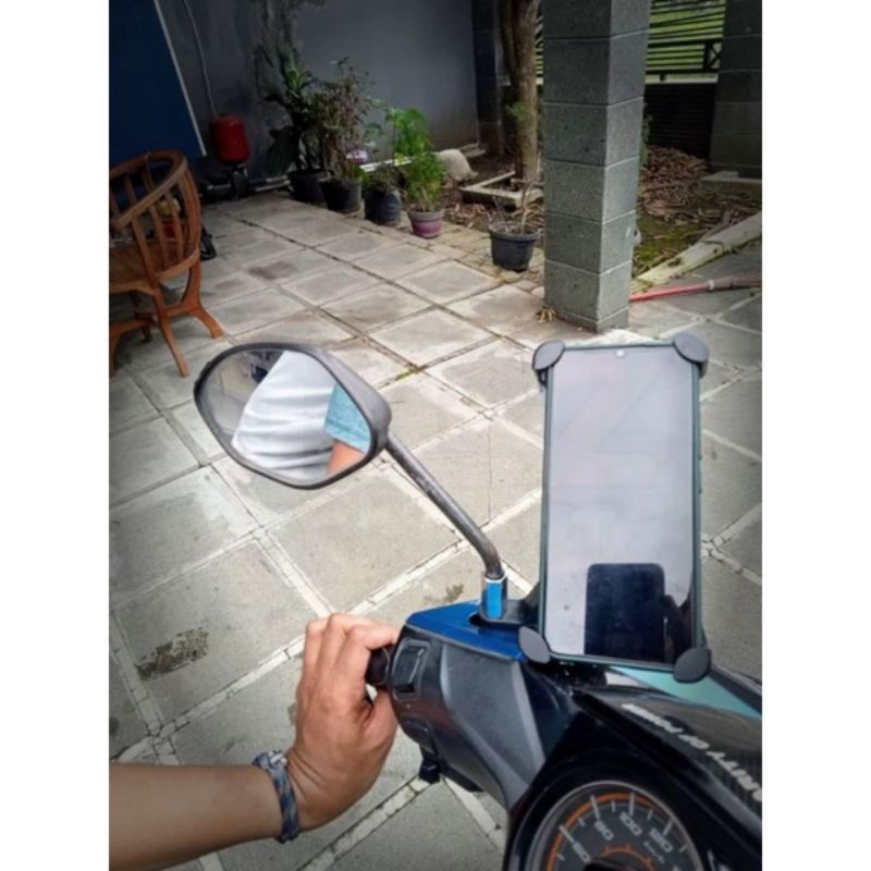 Phone Holder/ Phone Grip/ Dudukan Hp/ Jepitan Hp di Spion Motor