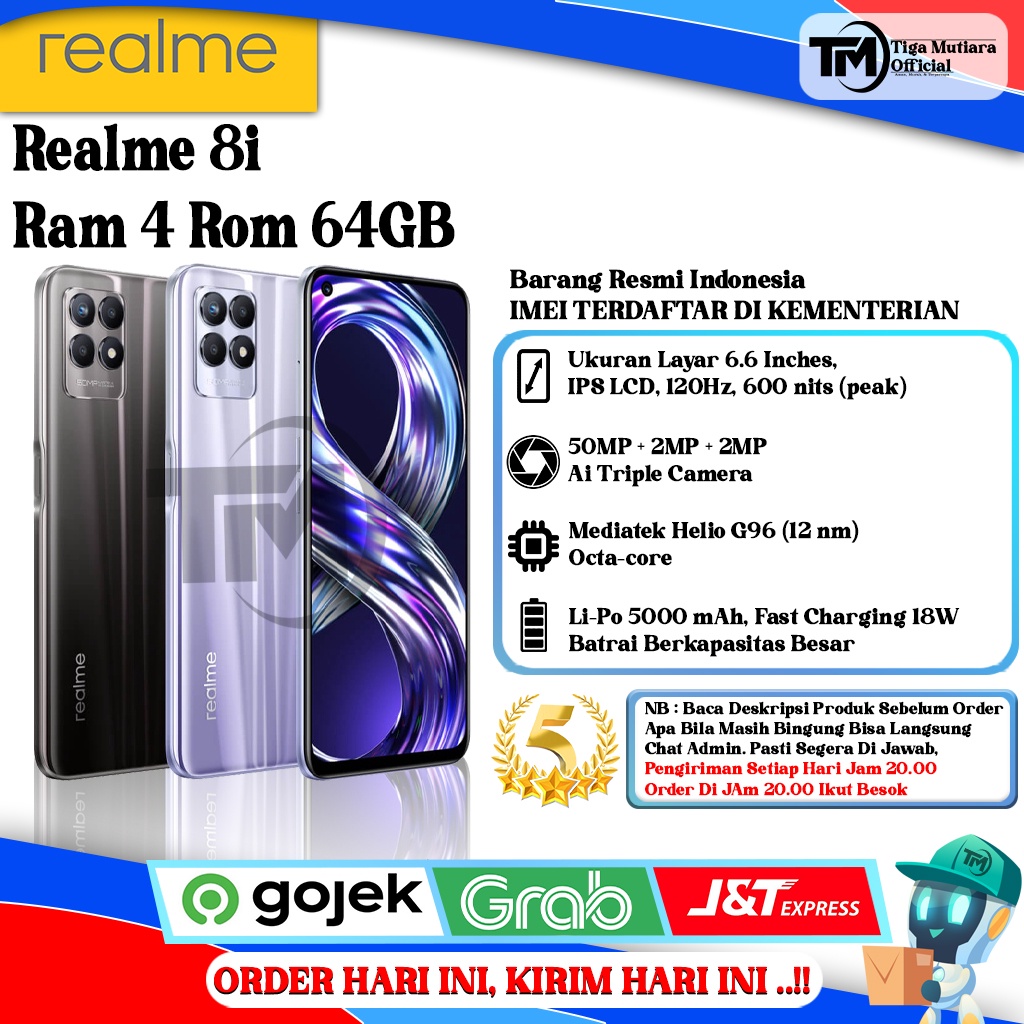 Realme 8i Ram 4 Rom 64GB Segel Original & Bergaransi Resmi