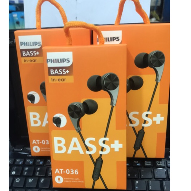 HANDSFREE PHILIPS MURAH AT036 EXTRA BASS EARPHONE HENSET HEADSET HEADPHONE HENSED PHILIPS AT-036